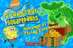 SpongeBob SquarePants Revenge of the Flying Dutchman title screen for GameBoy Advance